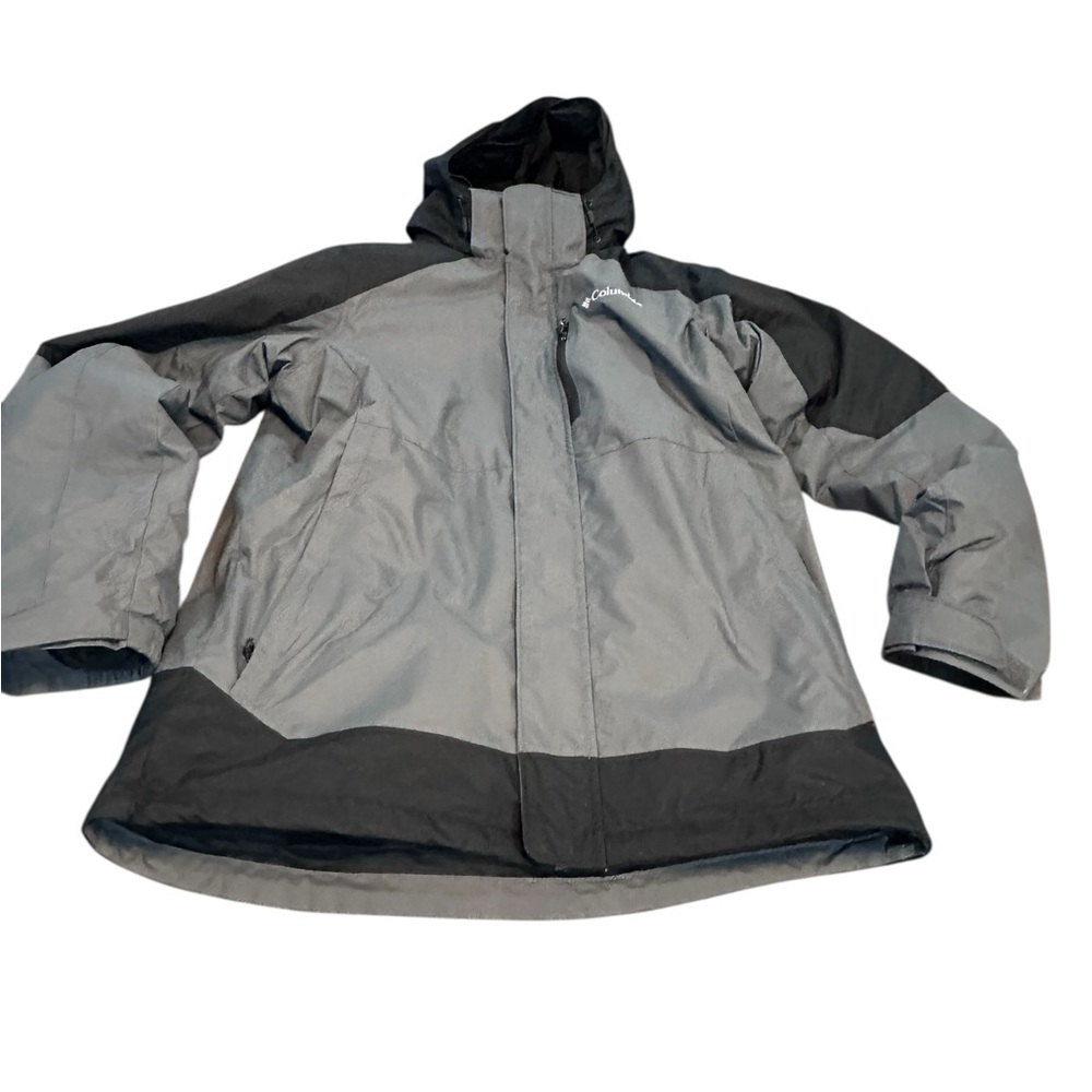 Columbia Interchange‎ Waterproof Jacket men’s Gray Fleece Lined Hooded sz small